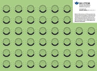 Prüfplakette Geprüft von ... Ø 20 mm (Bogen à 44 Stück) - Grün