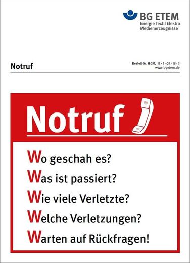 Aufkleber: Notfallmeldung