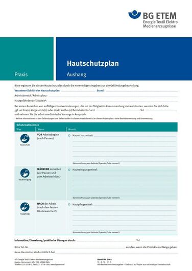 Hand- und Hautschutzplan