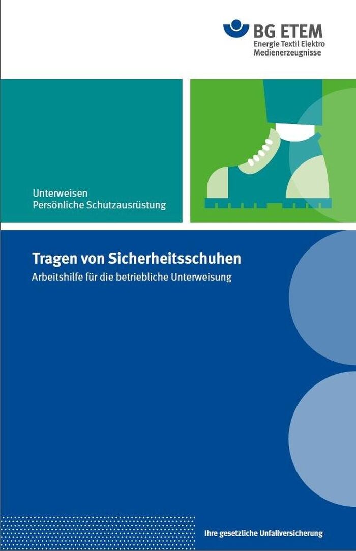 Unterweisungshilfe "Tragen von Sicherheitsschuhen" (deutsch und englisch)