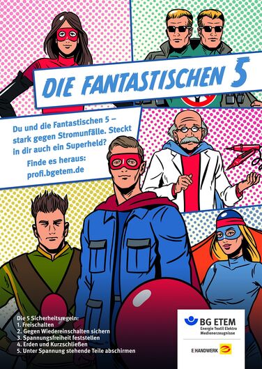 Dispenser für die Postkarten „Die fantastischen Fünf“