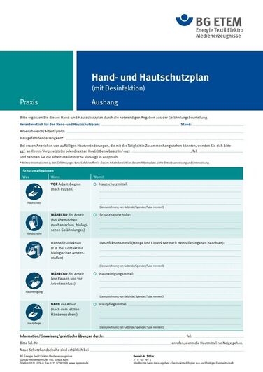 Hand- und Hautschutzplan